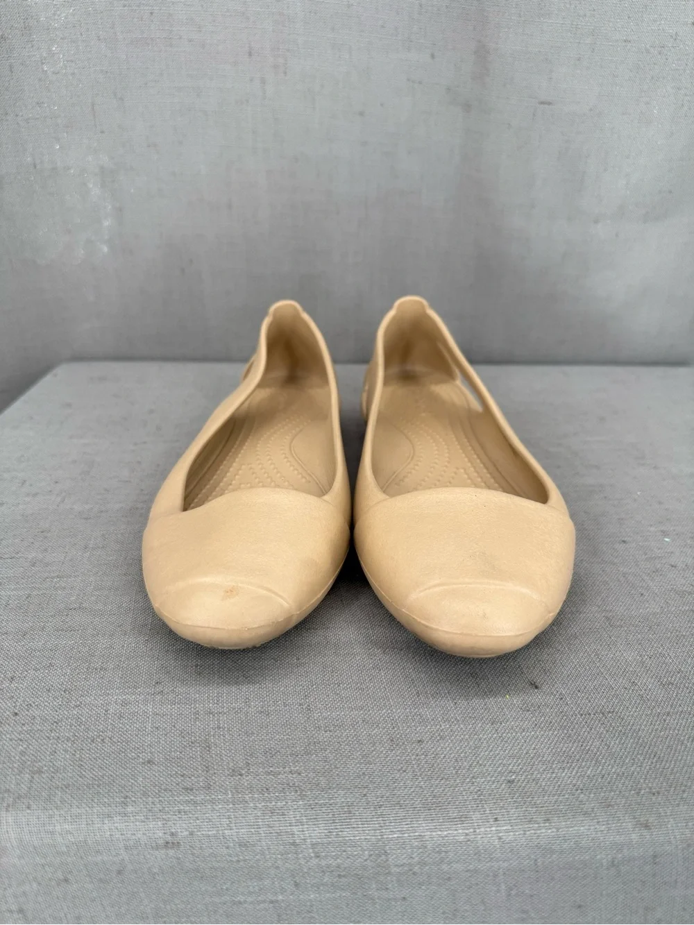 Crocs Sienna Bronze Shiny Casual Ballerina Slip On Flats Shoes Women's Size 5